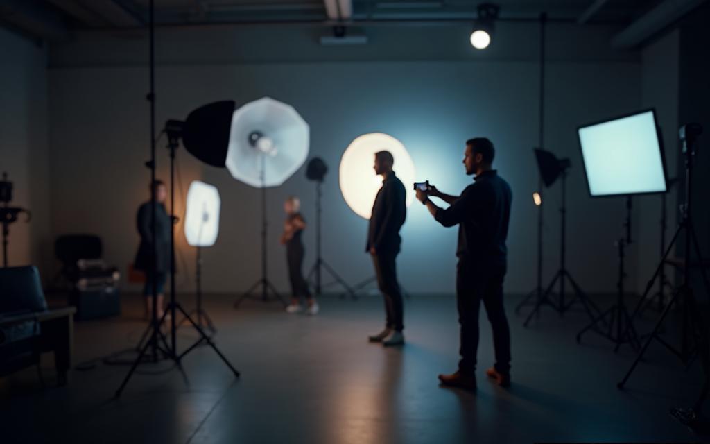 Professional photographer working in a studio, showcasing quality content